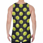 Tennis Balls Pattern Print Men's Velvet Tank Top