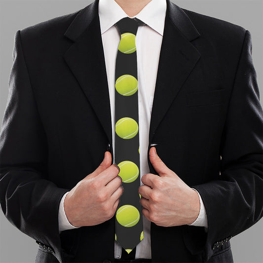 Tennis Balls Pattern Print Necktie