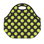 Tennis Balls Pattern Print Neoprene Lunch Bag
