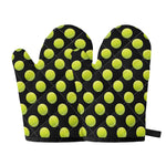Tennis Balls Pattern Print Oven Mitts