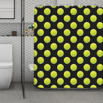 Tennis Balls Pattern Print Polyester Shower Curtain
