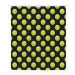 Tennis Balls Pattern Print Polyester Shower Curtain