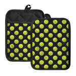 Tennis Balls Pattern Print Pot Holders With Pocket
