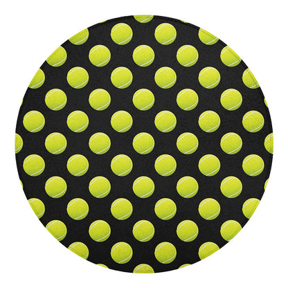 Tennis Balls Pattern Print Round Blanket