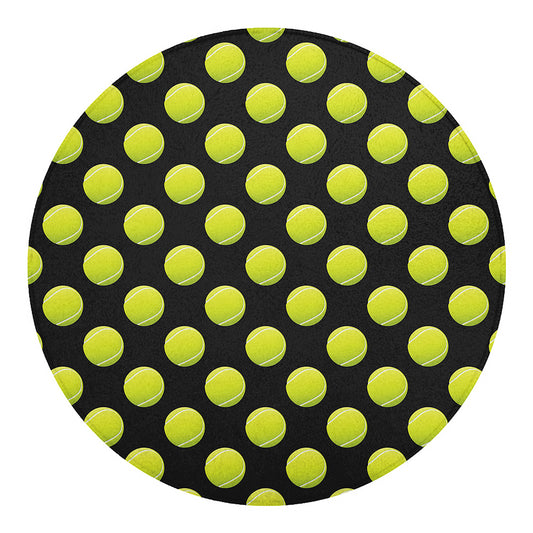 Tennis Balls Pattern Print Round Blanket