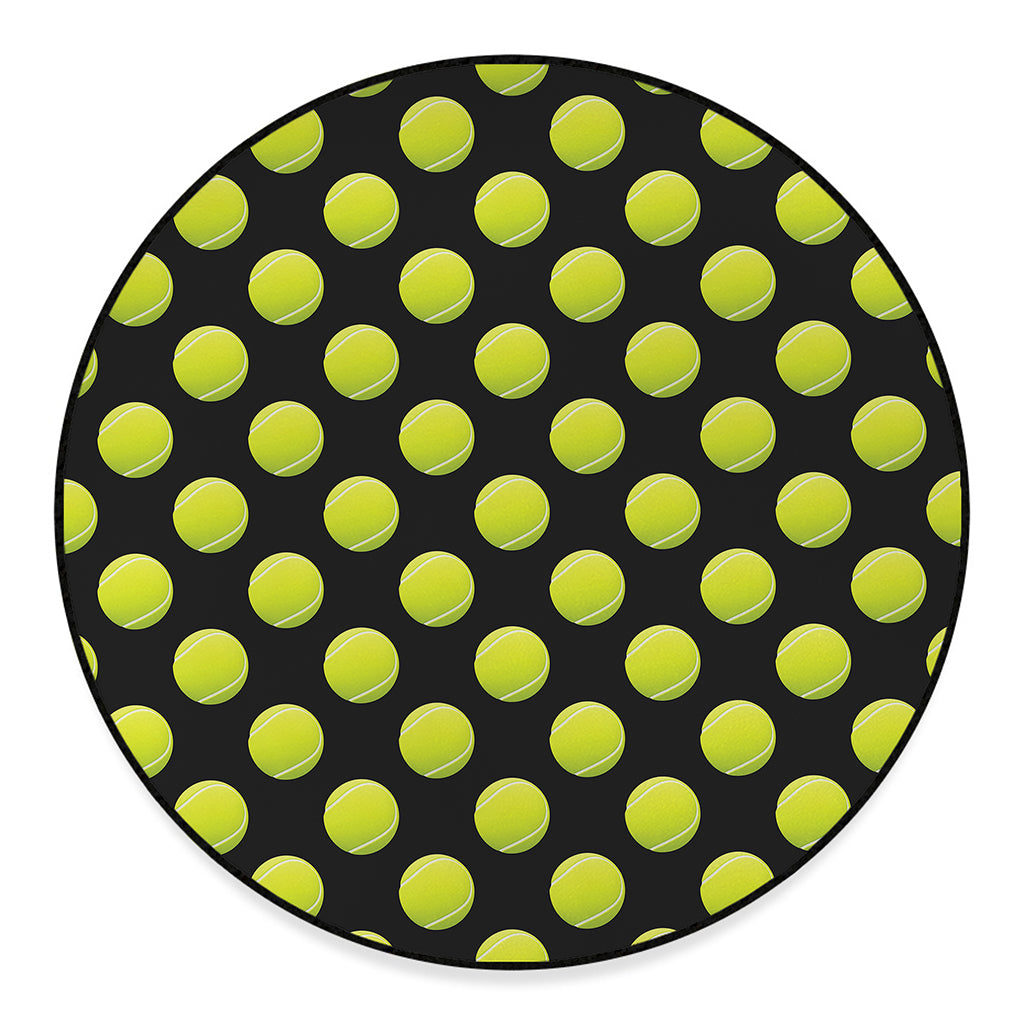 Tennis Balls Pattern Print Round Floor Mat