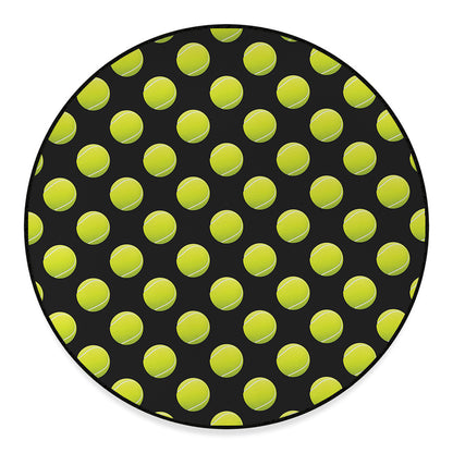 Tennis Balls Pattern Print Round Floor Mat
