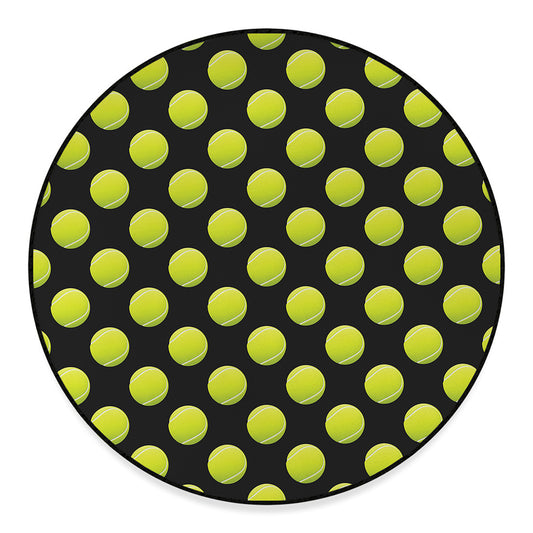 Tennis Balls Pattern Print Round Floor Mat