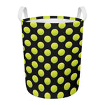 Tennis Balls Pattern Print Round Laundry Basket