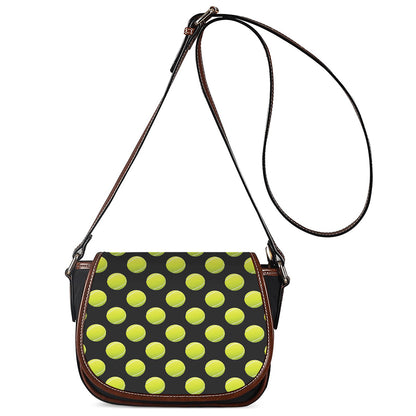 Tennis Balls Pattern Print Saddle Bag
