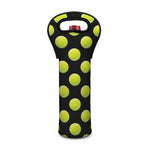 Tennis Balls Pattern Print Single Neoprene Wine Tote