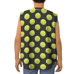Tennis Balls Pattern Print Sleeveless Baseball Jersey