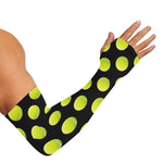 Tennis Balls Pattern Print Sun Protection Arm Sleeves