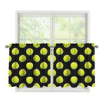 Tennis Balls Pattern Print Tier Curtains