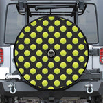 Tennis Balls Pattern Print Tire Cover With Camera Hole