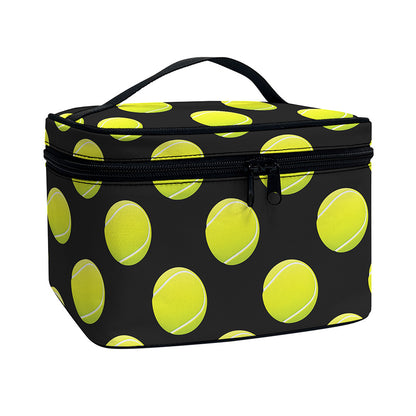 Tennis Balls Pattern Print Travel Makeup Bag