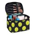 Tennis Balls Pattern Print Travel Makeup Bag
