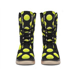 Tennis Balls Pattern Print Winter Boots