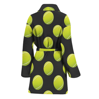 Tennis Balls Pattern Print Women's Bathrobe