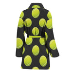 Tennis Balls Pattern Print Women's Bathrobe