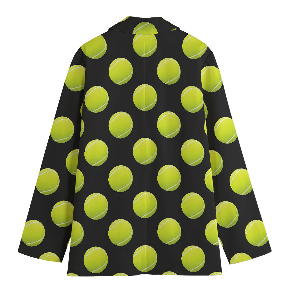 Tennis Balls Pattern Print Women's Blazer