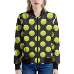 Tennis Balls Pattern Print Women's Bomber Jacket