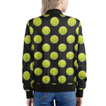 Tennis Balls Pattern Print Women's Bomber Jacket