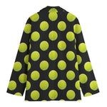 Tennis Balls Pattern Print Women's Cotton Blazer