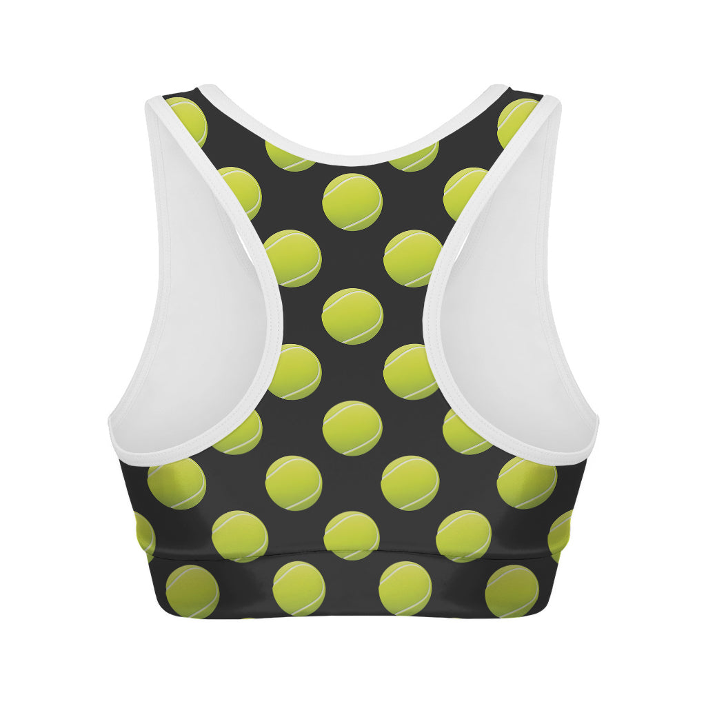 Tennis Balls Pattern Print Women's Sports Bra