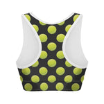 Tennis Balls Pattern Print Women's Sports Bra