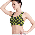 Tennis Balls Pattern Print Women's Sports Bra