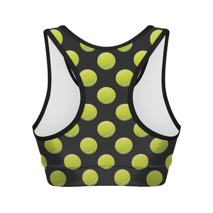 Tennis Balls Pattern Print Women's Sports Bra