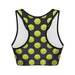 Tennis Balls Pattern Print Women's Sports Bra