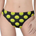 Tennis Balls Pattern Print Women's Thong