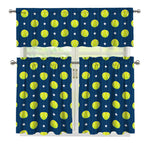 Tennis Sport Pattern Print 3 Piece Kitchen Curtains