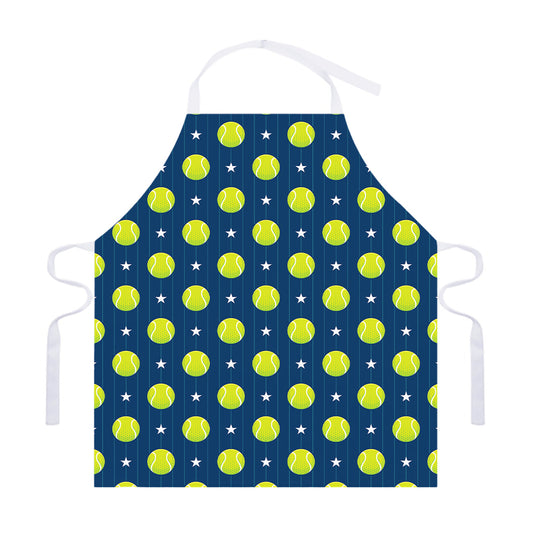 Tennis Sport Pattern Print Adjustable Apron