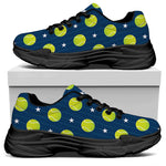 Tennis Sport Pattern Print Black Chunky Shoes