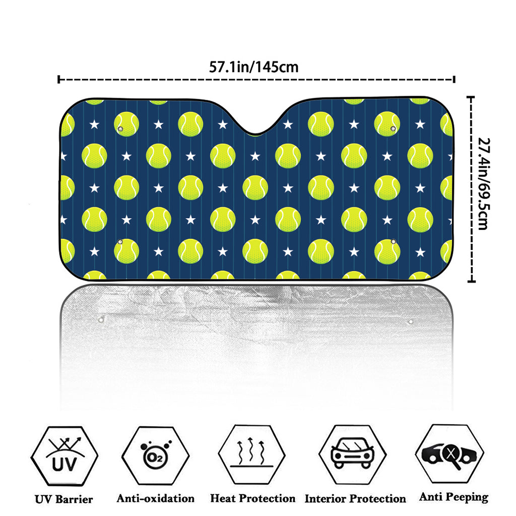 Tennis Sport Pattern Print Car Windshield Sun Shade