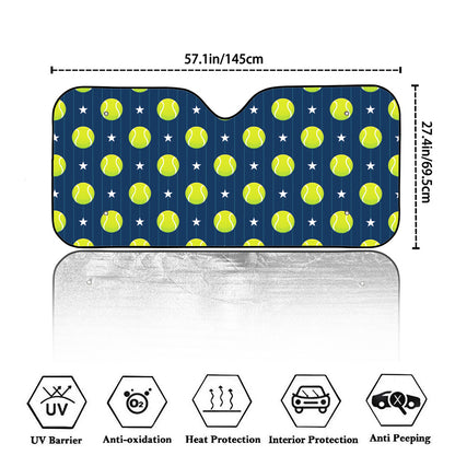 Tennis Sport Pattern Print Car Windshield Sun Shade