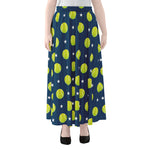 Tennis Sport Pattern Print Chiffon Maxi Skirt