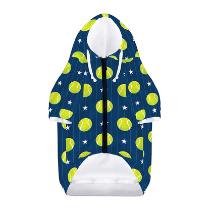Tennis Sport Pattern Print Dog Zip Up Hoodie