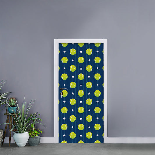Tennis Sport Pattern Print Door Sticker