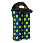 Tennis Sport Pattern Print Double Neoprene Wine Tote