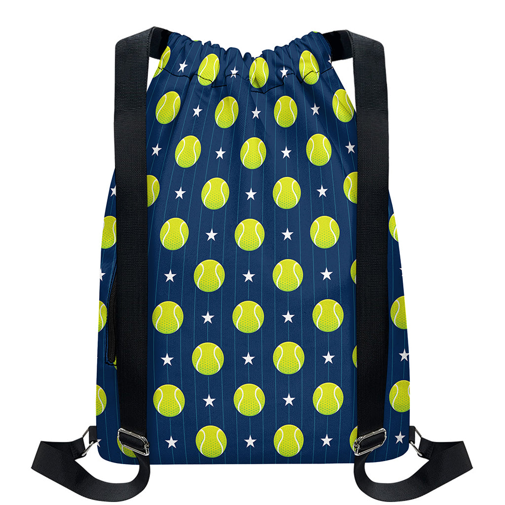 Tennis Sport Pattern Print Drawstring Backpack