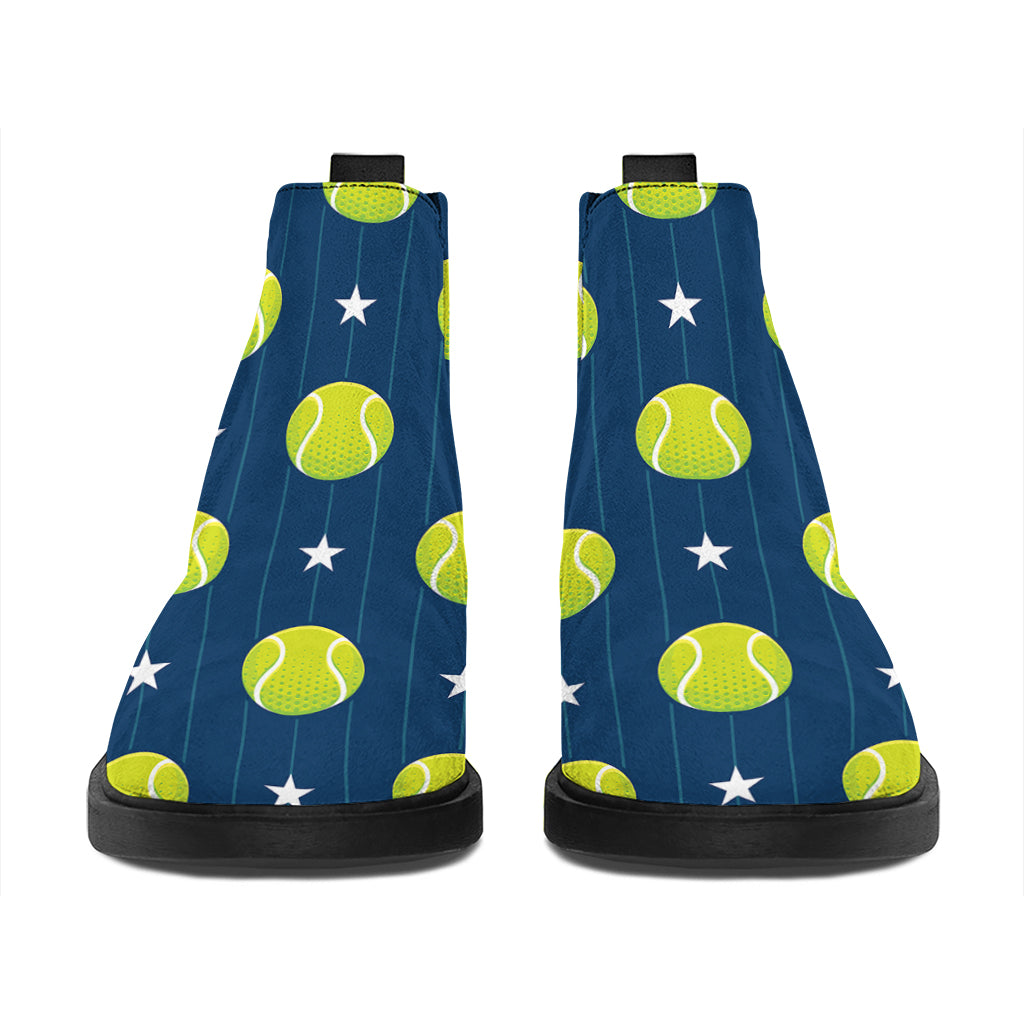 Tennis Sport Pattern Print Flat Ankle Boots