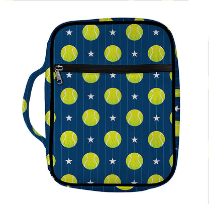 Tennis Sport Pattern Print Front Pocket Bible Bag