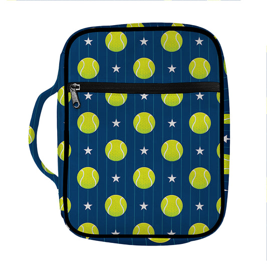 Tennis Sport Pattern Print Front Pocket Bible Bag