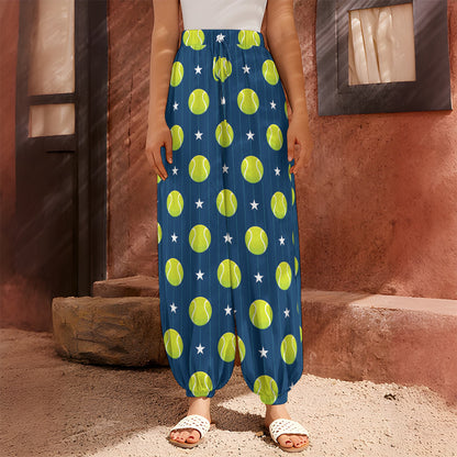 Tennis Sport Pattern Print Harem Pants