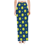 Tennis Sport Pattern Print High Slit Maxi Skirt