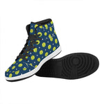 Tennis Sport Pattern Print High Top Leather Sneakers